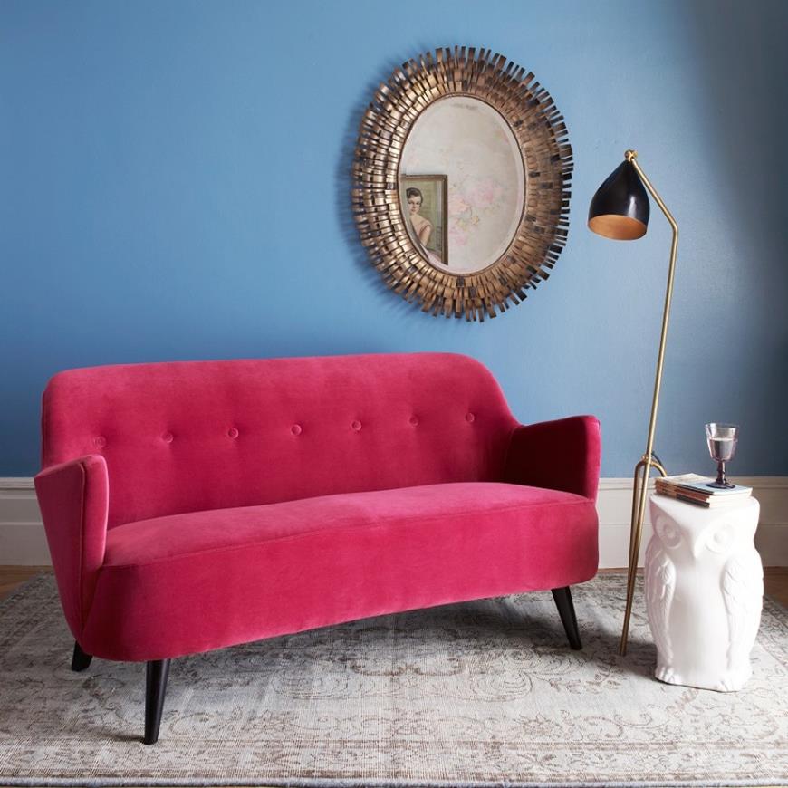 Modern Sofas What about velvet sofa in your home interior design pink color
