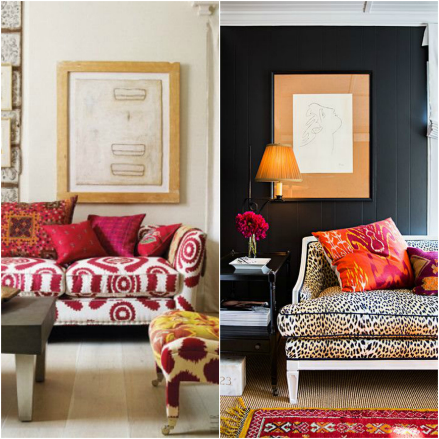 living room inspiration patterned sofas
