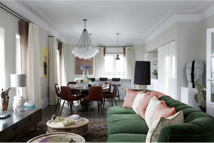 Living Room Inspiration: Green Sofa