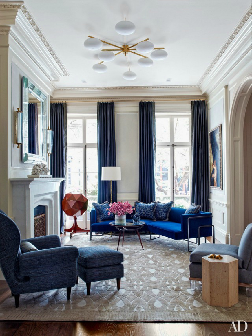 30 Smashing Ways To Style A Blue Sofa, Living Room Ideas With Navy Sofa